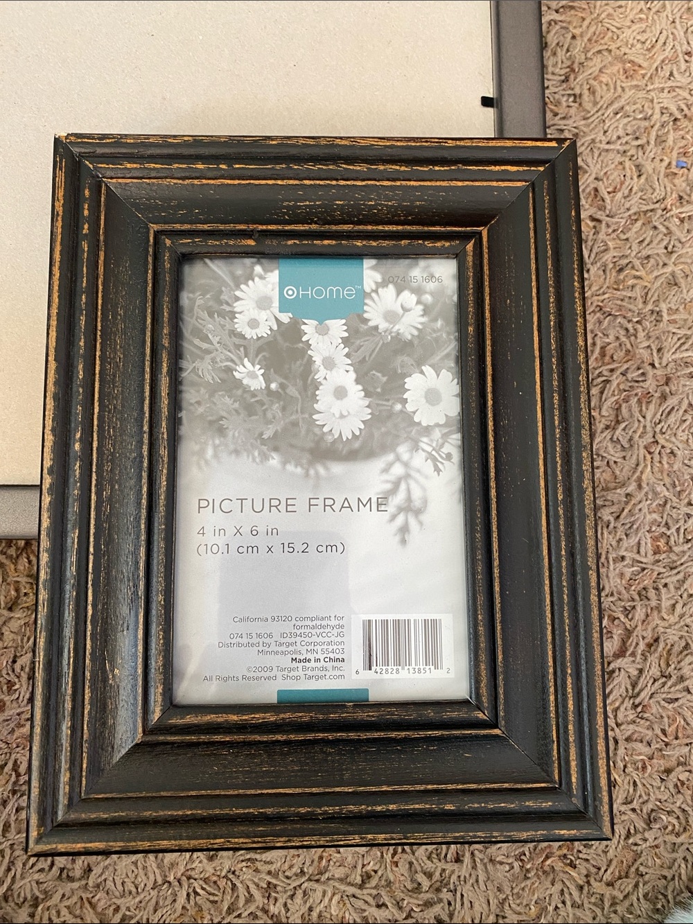 Target Black Picture Frame with Gold Distressing 4x6